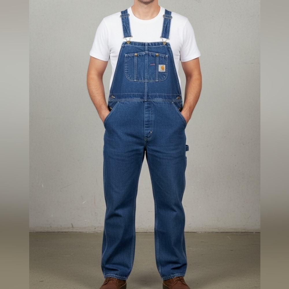 Carhartt Denim Bibs Size 46x30 Like New